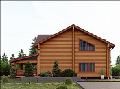 Дом шале из бруса в полтора этажа 1х10 с террасой Миродар