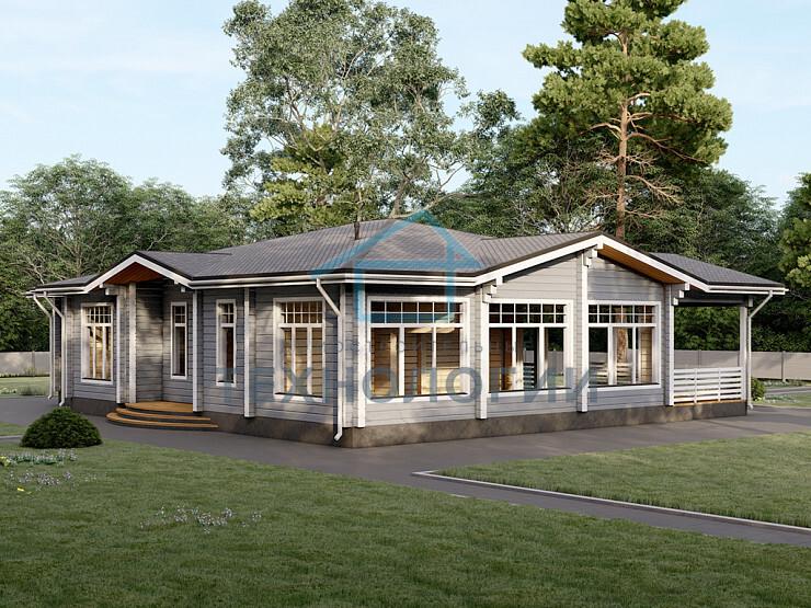 Одноэтажный дом из бруса 13х18 проект Ипатий