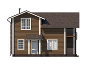 Дом шале из бруса полутораэтажный 10х10 с котельной Владияр