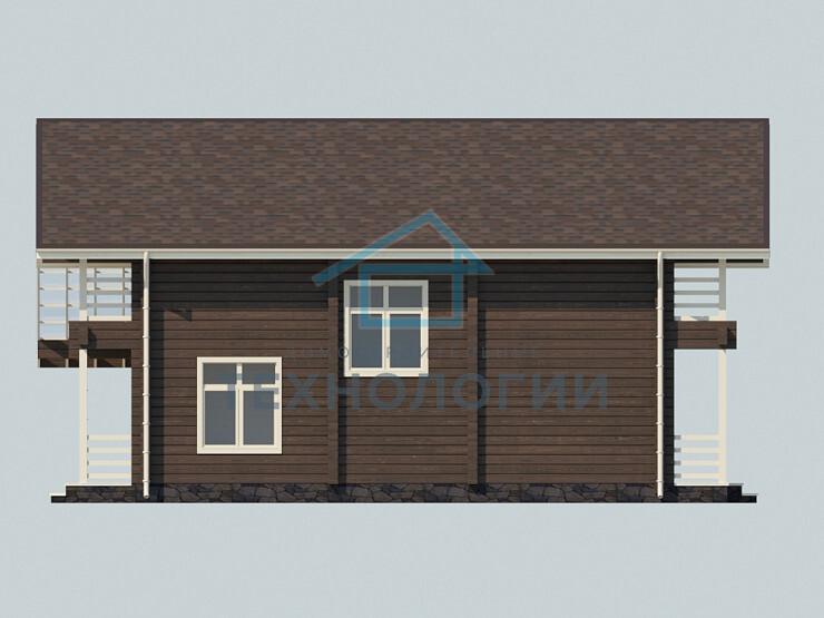 Дом шале из бруса в полтора этажа 10х11 с котельной Хотомир