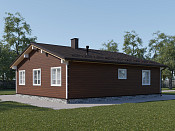 Одноэтажный дом из бруса шале 11х12 с котельной Бажен