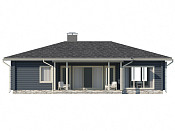 Скандинавский одноэтажный дом из бруса 10х15 с террасой Бана