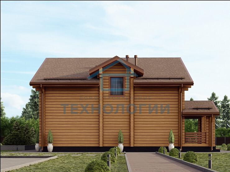 Дом шале из бруса в полтора этажа 1х10 с террасой Миродар