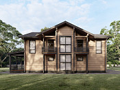 Двухэтажный дом из бруса 14х16 проект Жилена