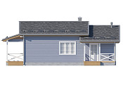 Скандинавский одноэтажный дом из бруса 8х11 с террасой Ярина