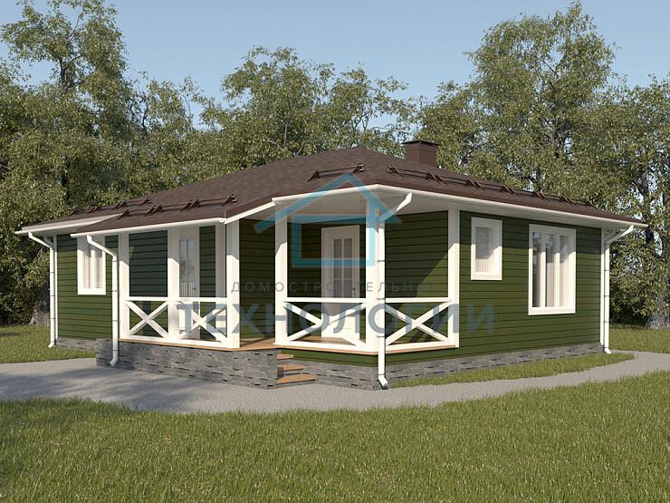 Одноэтажный дом из бруса шале 8х11 с котельной Чипрана