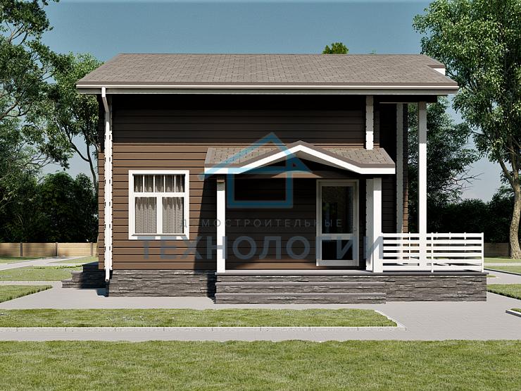 Двухэтажный дом из бруса 9х11 с террасой Велимира