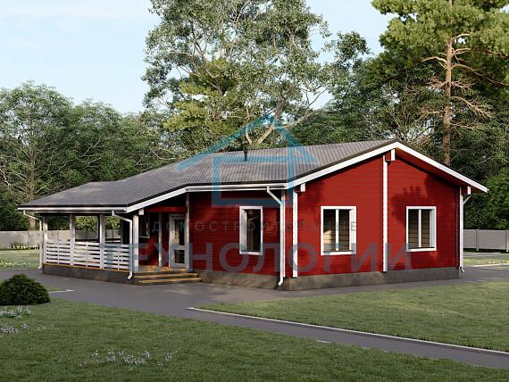 Одноэтажный дом из бруса 9х11 проект Август