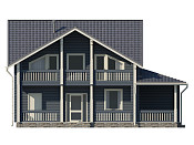 Дом шале из бруса в полтора этажа 12х12 с котельной Тана