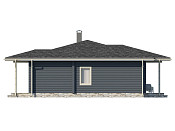 Скандинавский одноэтажный дом из бруса 10х15 с террасой Бана