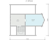 Дом шале из бруса в полтора этажа 10х11 с террасой Вея