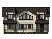 Дом шале из бруса в 1,5 этажа 9х12 с террасой Санда