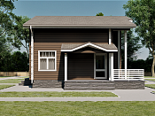 Двухэтажный дом из бруса 9х11 с террасой Велимира