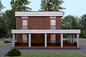 Двухэтажный дом из газобетона 9х9 проект Мировид