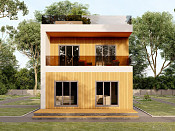 Двухэтажный каркасный дом 7х15 проект Бой