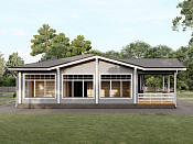 Одноэтажный дом из бруса 13х18 проект Ипатий