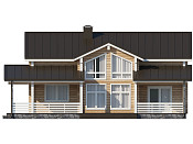 Дом шале из бруса полутораэтажный 9х12 с котельной Трейда