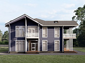 Двухэтажный дом из бруса 14х16 проект Елица