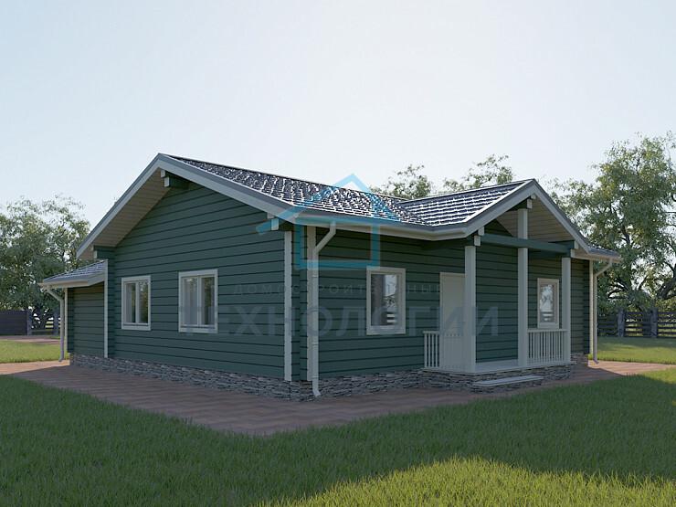 Одноэтажный дом шале из бруса 11х11 с котельной Цицилия