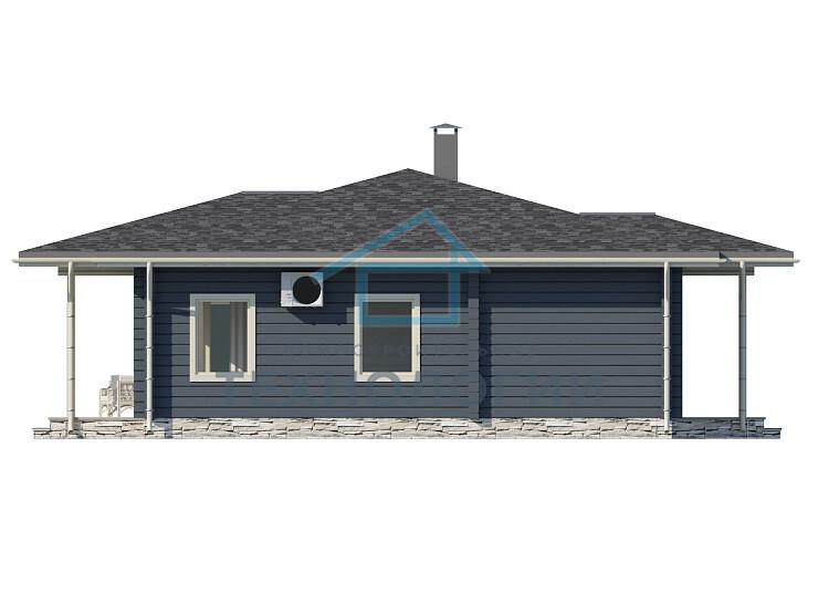 Скандинавский одноэтажный дом из бруса 10х15 с террасой Бана