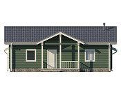 Одноэтажный дом шале из бруса 11х11 с котельной Цицилия