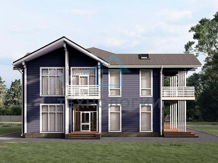 Двухэтажный дом из бруса 14х16 проект Елица