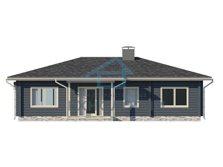 Скандинавский одноэтажный дом из бруса 10х15 с террасой Бана