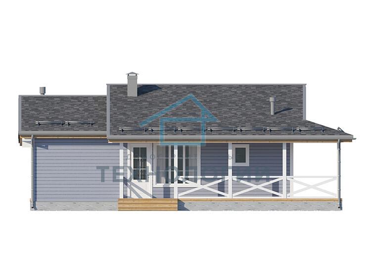 Скандинавский одноэтажный дом из бруса 8х11 с террасой Ярина