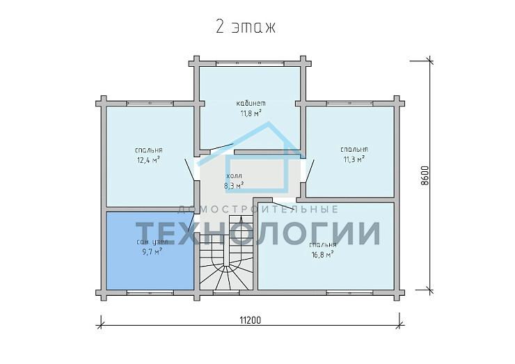 Двухэтажный дом из бруса 9х11 с террасой Велимира