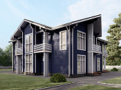 Двухэтажный дом из бруса 14х16 проект Елица