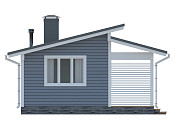 Современный одноэтажный дом из бруса 4х8 с террасой Богдан