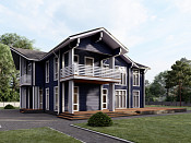 Двухэтажный дом из бруса 14х16 проект Елица