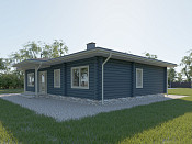 Скандинавский одноэтажный дом из бруса 10х15 с террасой Бана