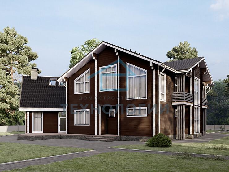 Двухэтажный дом из бруса 17х24 проект Елень