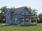 Полутораэтажный дом шале из бруса 9х9 с котельной Млада