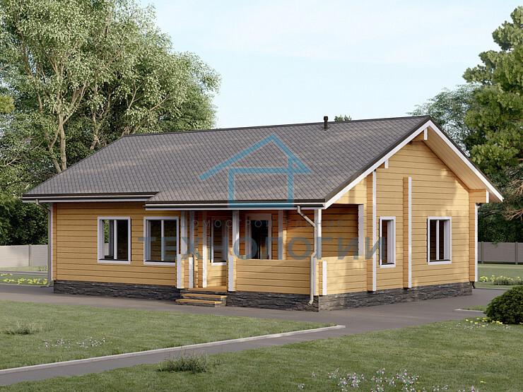 Одноэтажный дом из бруса 9х12 проект Ефросинья