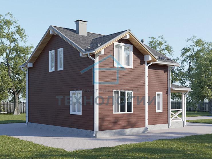 Дом шале из бруса в 1,5 этажа 6х6 с котельной Топак