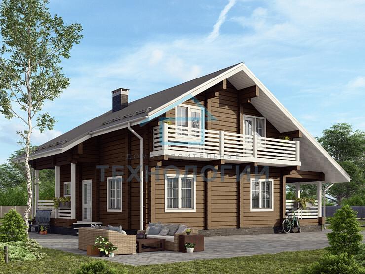 Дом шале из бруса в 1,5 этажа 10х12 с котельной Заслава