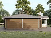 Одноэтажный дом из бруса 13х18 проект Донат