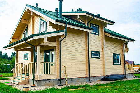 Двухэтажный дом из бруса 14х16 проект Жилена
