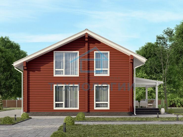 Скандинавский двухэтажный дом из бруса 8х11 с котельной Милад