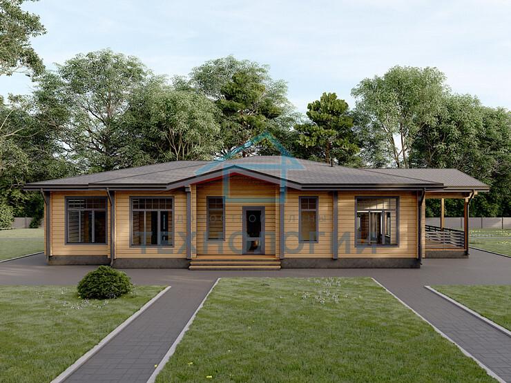 Одноэтажный дом из бруса 13х18 Дементий