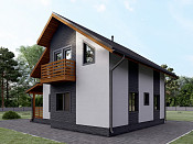 Полутораэтажный дом из газобетона 8х8 проект Вавула