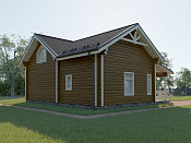 Дом шале из бруса с сауной в 1,5 этажа 9х10 Медея