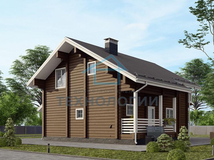 Дом шале из бруса в 1,5 этажа 10х12 с котельной Заслава