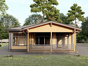 Одноэтажный дом из бруса 13х18 Дементий