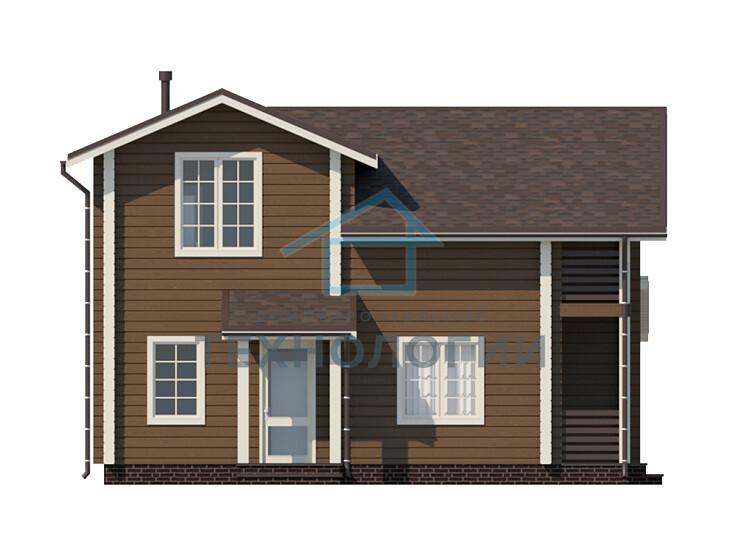 Дом шале из бруса полутораэтажный 10х10 с котельной Владияр