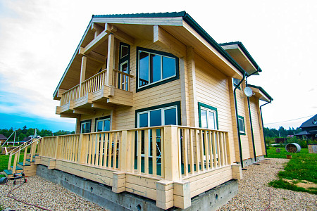 Двухэтажный дом из бруса 14х16 проект Жилена