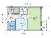 Двухэтажный каркасный дом 6х9 проект Горецвет