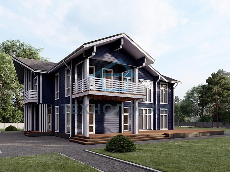 Двухэтажный дом из бруса 14х16 проект Елица